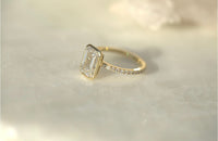 2.6CT Emerald Lab Diamond Bezel Engagement Ring